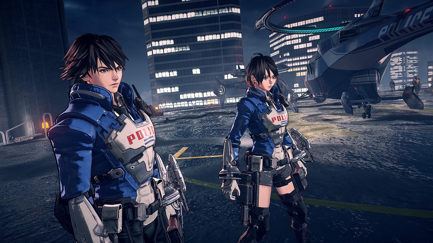 Astral Chain lead characters.