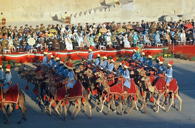 The highlight of the celebrations was a parade of thousands of performers in period costumes against the backdrop of Persepolis.