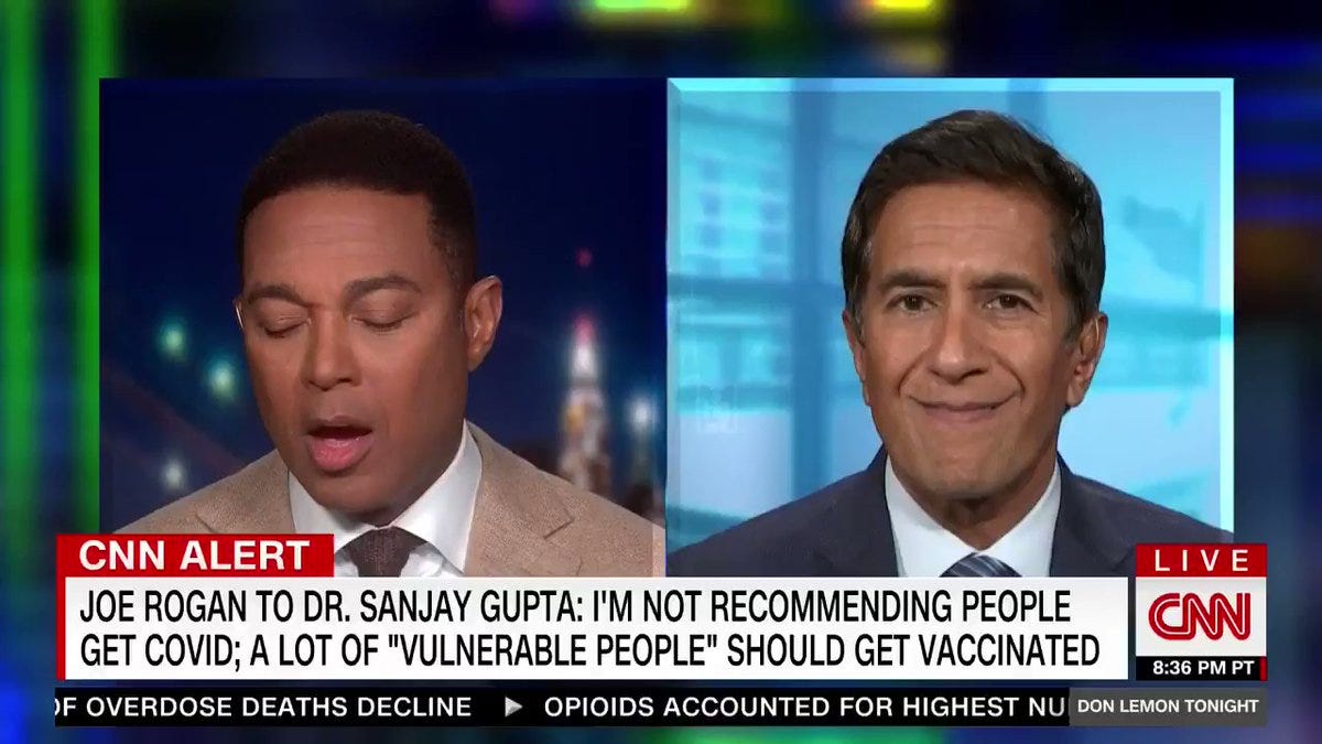 Clay Travis on Twitter: &quot;After getting blown up for CNN&#39;s horse deworming  lies on Joe Rogan&#39;s podcast, Sanjay Gupta, who said CNN was wrong, went on  CNN and let Don Lemon repeat