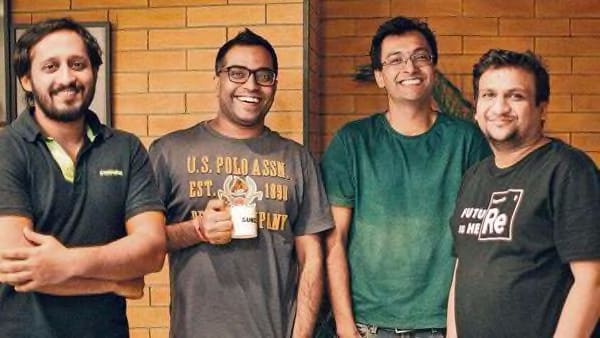 Dunzo founders (from left) Ankur Aggarwal, Mukund Jha, Kabeer Biswas and Dalvir Suri (Photo: Mint)