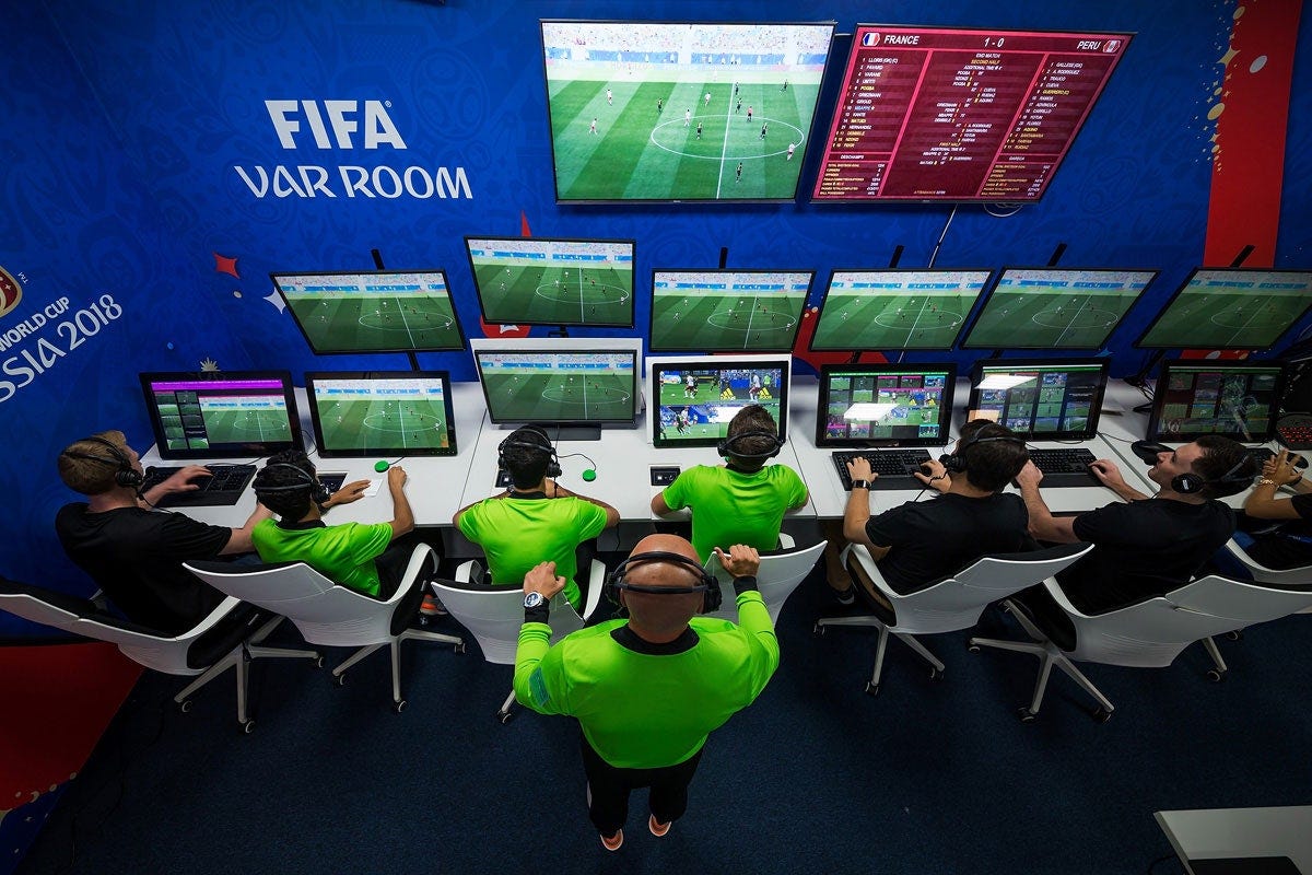 The video assistant referee  and his three assistant video assistant referees
