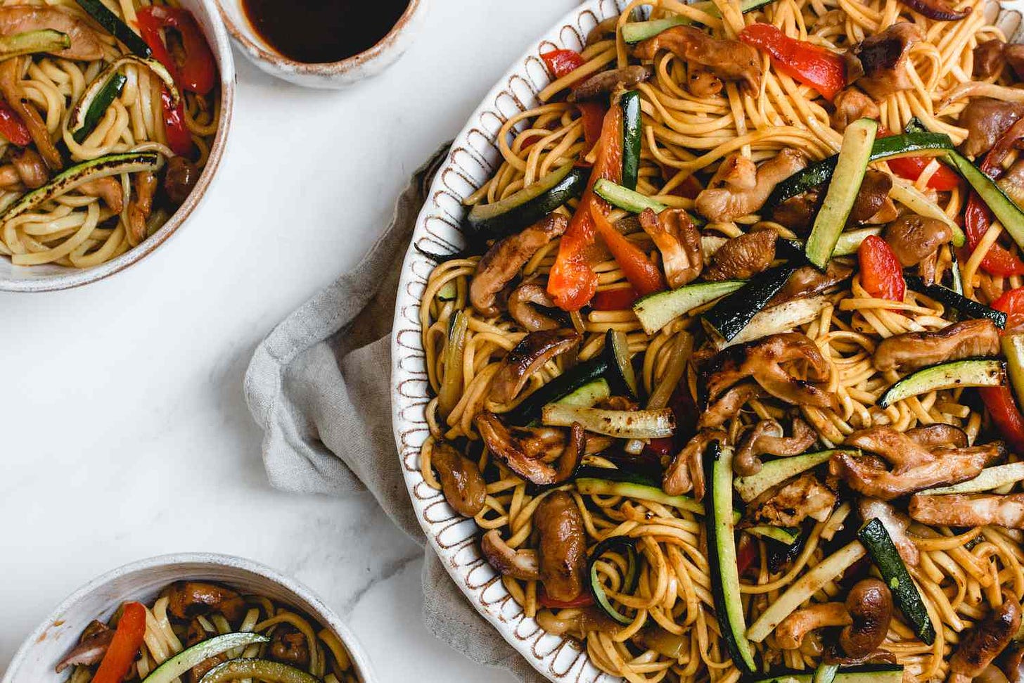 Vegetable Chow Mein on platter