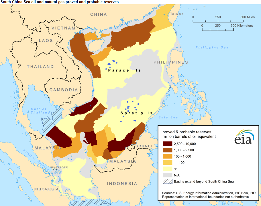 Oil reserves in contested South China Sea waters