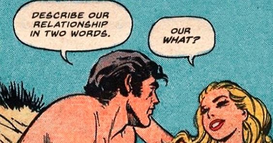 Shallow, fickle, fleeting and excruciatingly awkward - these are some words that might describe dating today, as opposed to the more formal, practical and polite courting of our parents' era. How better to illustrate these differences than by contrasting modern attitudes to love with vintage comics from more innocent times?