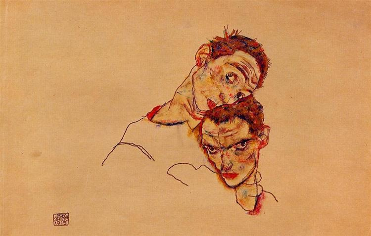 Double Self Portrait, 1915 - Egon Schiele
