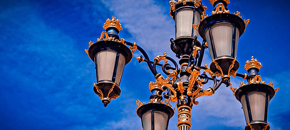 A giant lamp-post in Madrid.