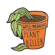 Well meaning plant killer brooch funny quotes pin lacking serious ...