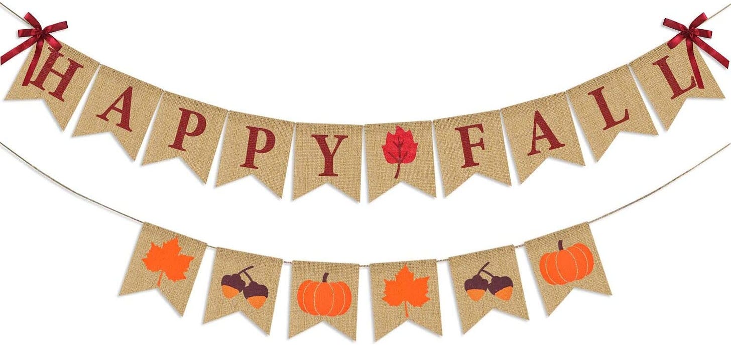 Amazon.com: Thanksgiving Fall Decorations, Happy Fall Burlap Banner and  Autumn Pumpkins Maple Leaves Acorn Garlands Bunting, Mantel Fireplace Decor  : Toys &amp; Games