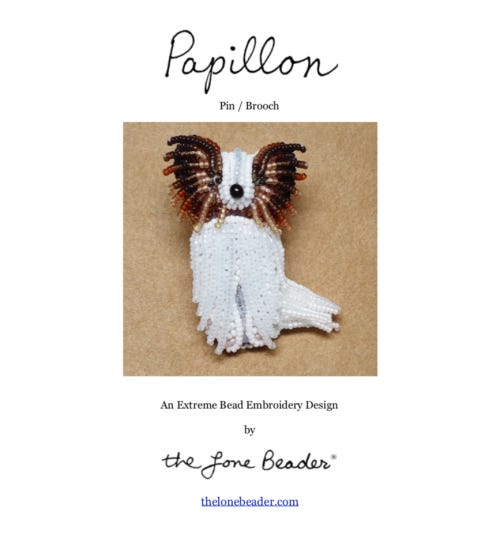 Papillon bead embroidery pattern beaded dog jewelry etsy beadwork beads beading 