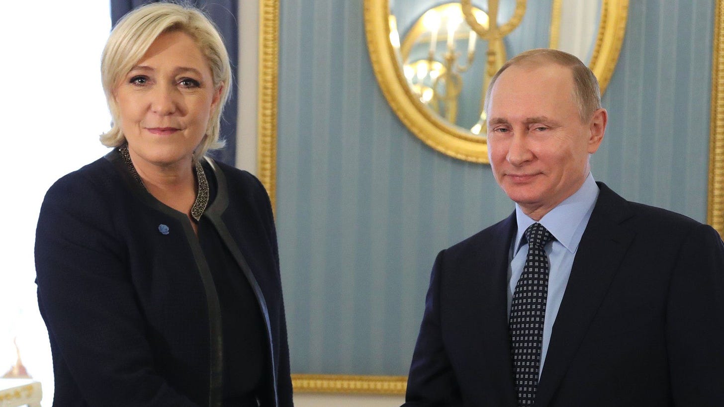 Marine Le Pen says she opposes sanctions on Russian gas - BBC News