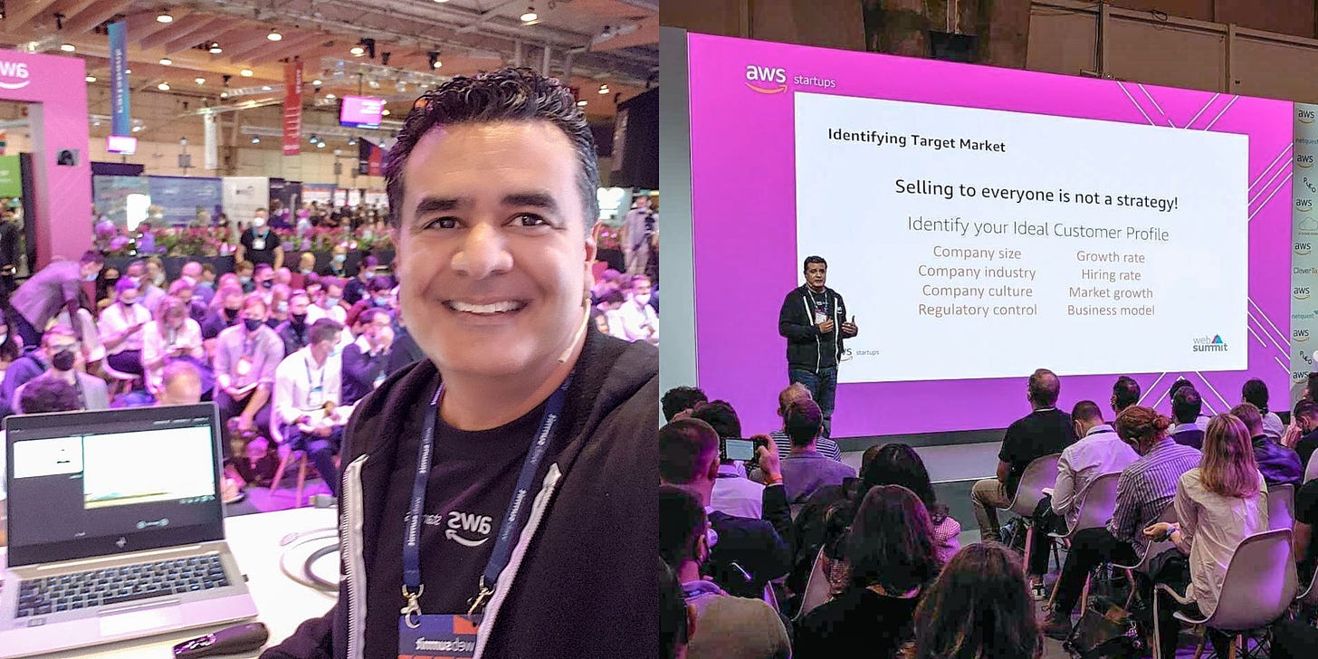 Me at Web Summit grinning like an idiot because I get to speak to an audience