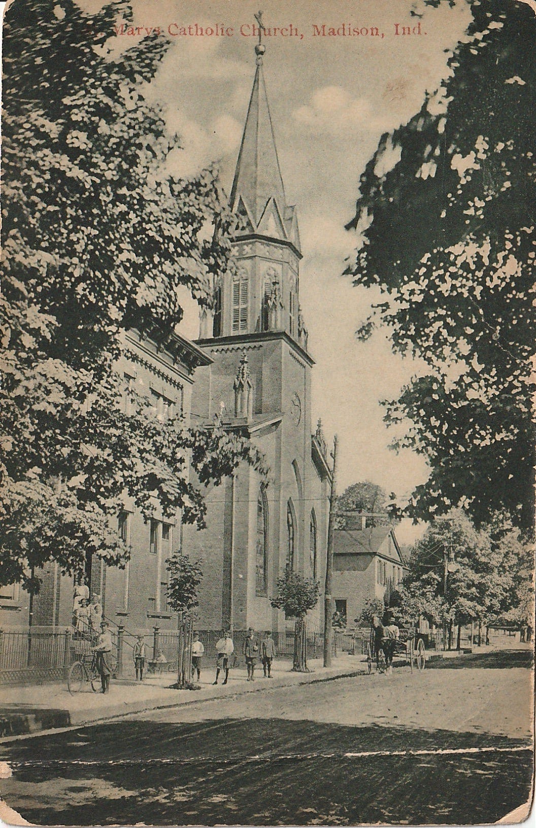 postcard of St. Mary's Catholic Church in Madison