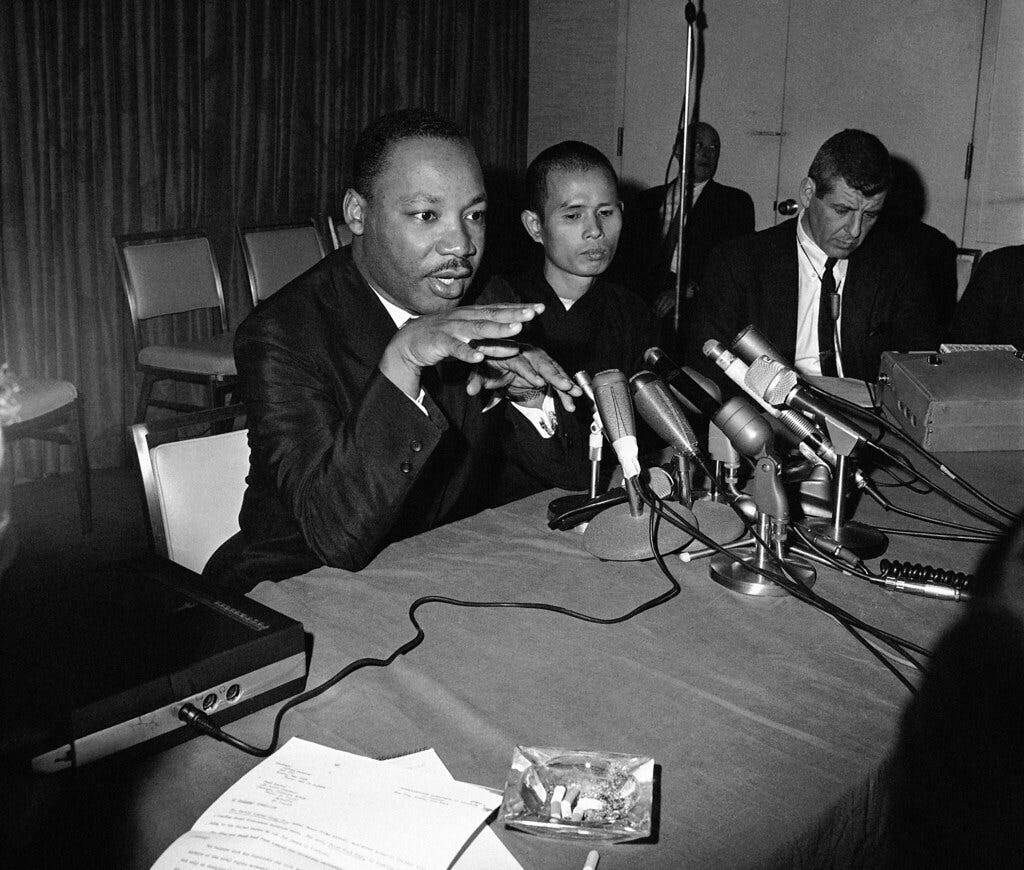 Thich Nhat Hanh with Martin Luther King, 1966