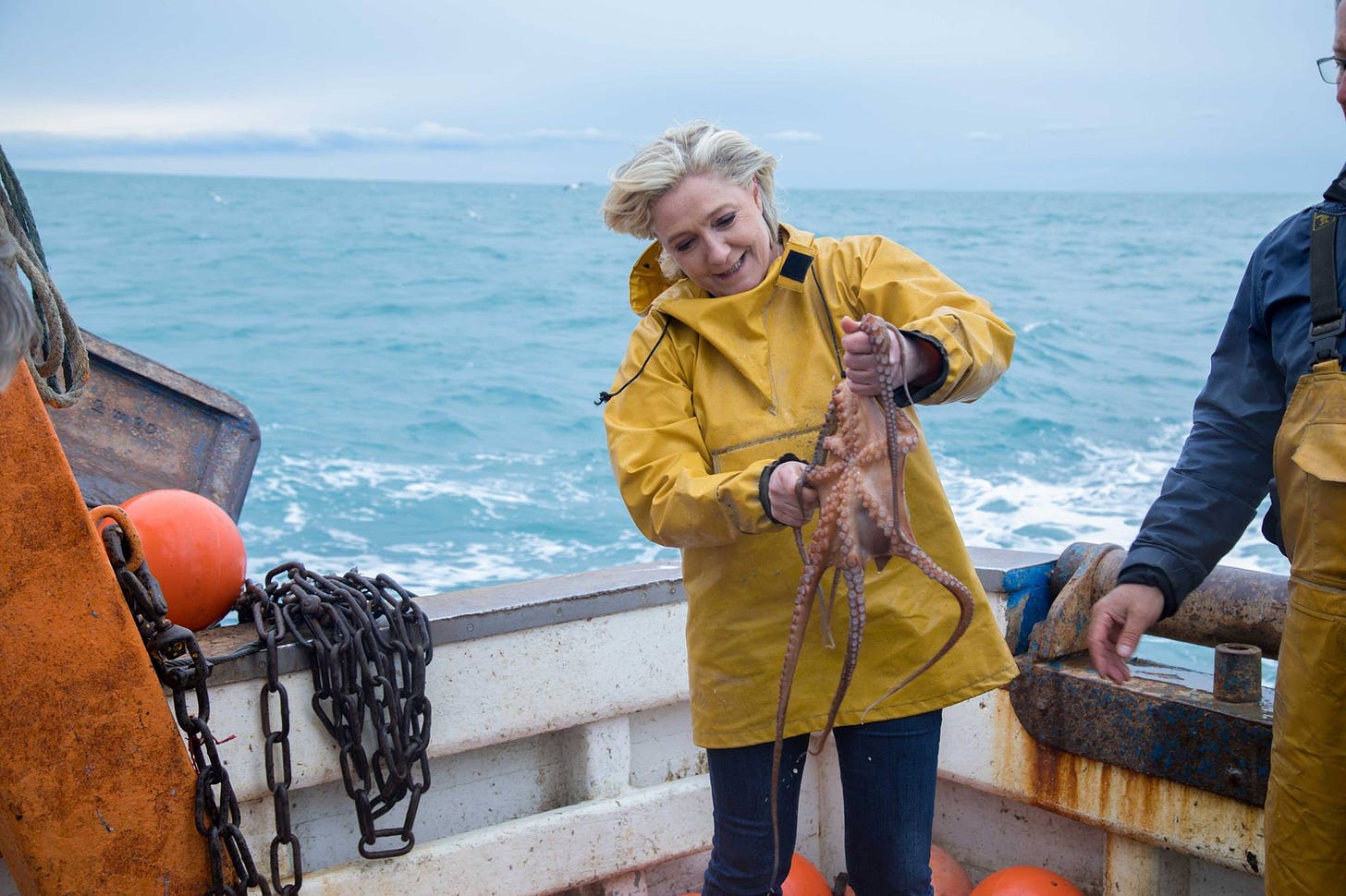 marine le pen holds octopus