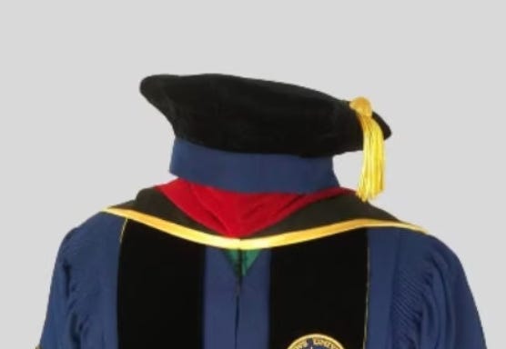 scholarly regalia with no head