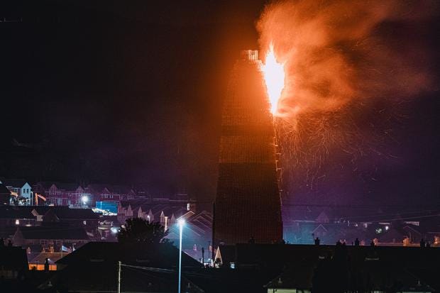 The Craigyhilll bonfire on July 12, 2022 (Photo by Kevin Scott for Belfast Telegraph)
