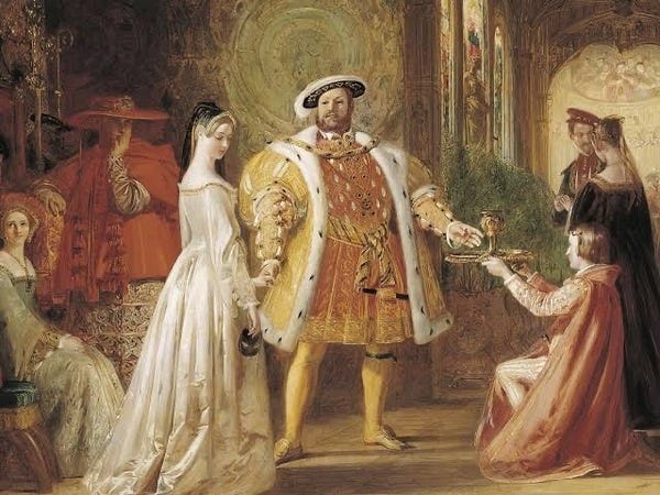 Anne Boleyn and Henry VIII in a later depiction of their courtship