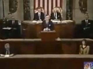 Video web content titled: George Bush Sr. New World Order Live Speech Sept 11 1991