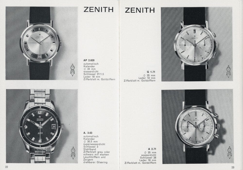 1964 or 1965 Zenith catalog likely depicting a Mark III. | Image courtesy of Tony C. at omegaforums.net