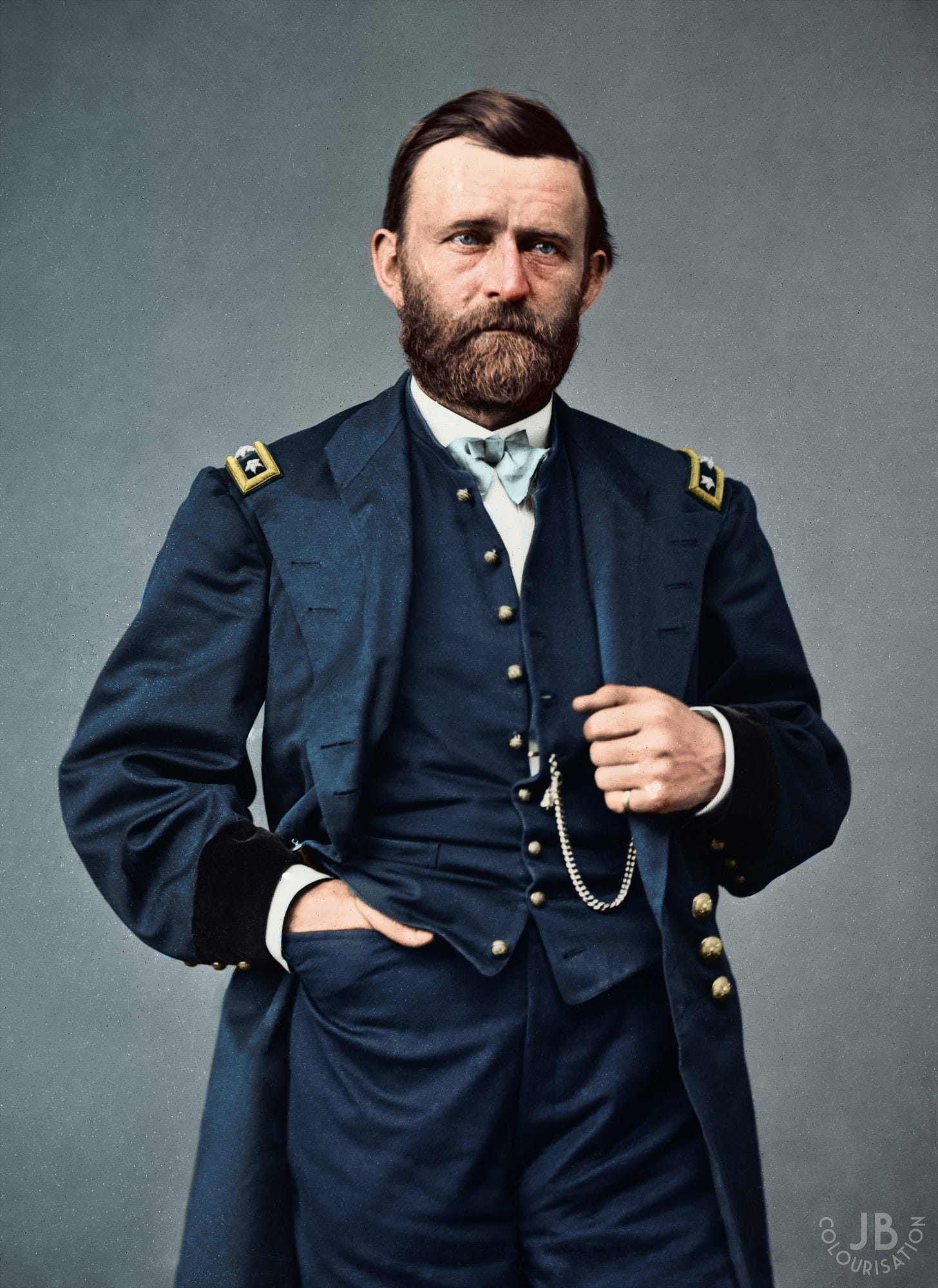 General, and later President, Ulysses S. Grant (C1865): Colorization