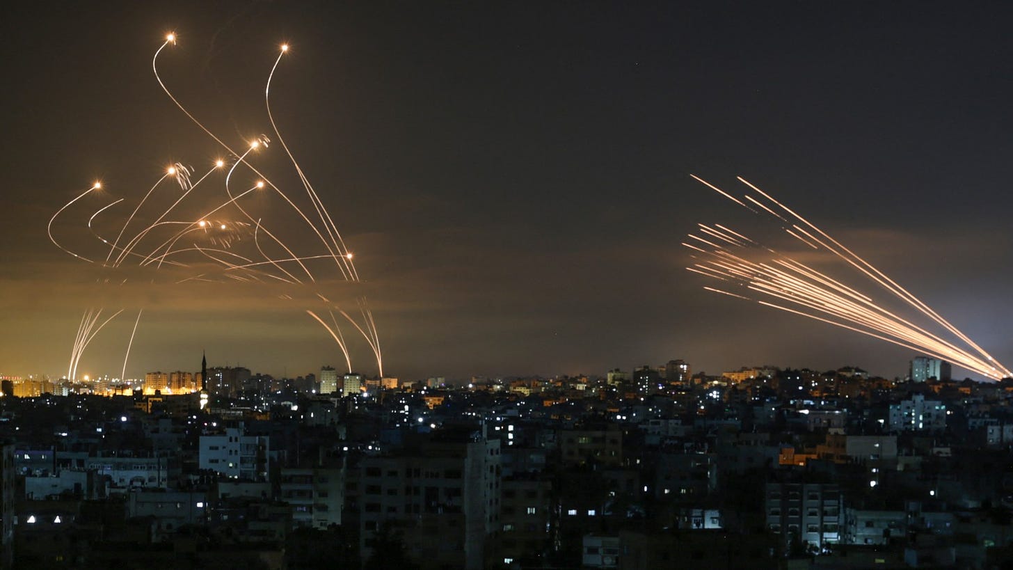 Iconic' Iron Dome Photo Shows Israeli Missiles Countering Rockets From Gaza