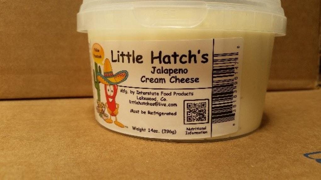 Photo of recalled cream cheese container. 