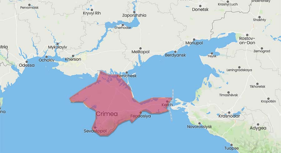 Peta ilustrasi Krimea.