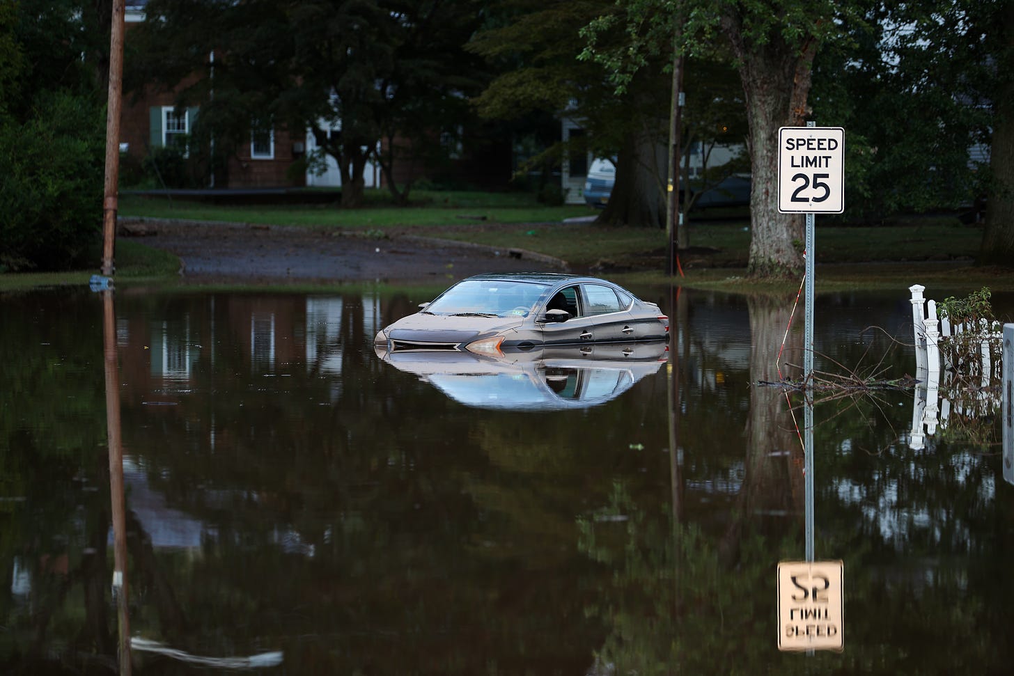 Going well under the speed limit in Bound Brook, NJ, on Sep. 2, 2021. (Photo: Getty Images)