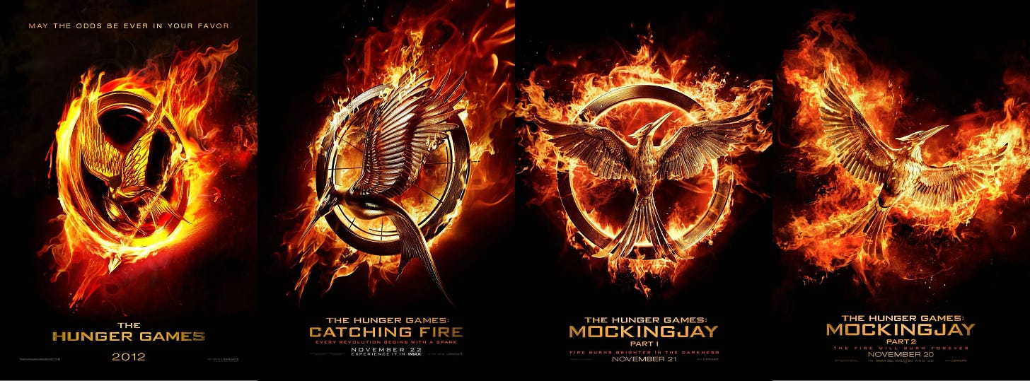 The Hunger Games movie series posters