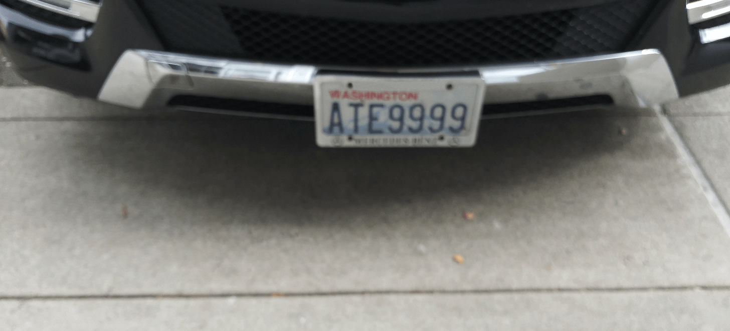 License plate: ATE9999