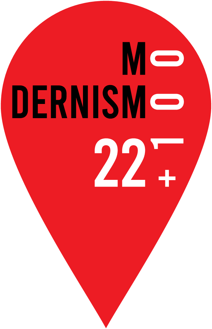 Logotipo do evento Modernismo 22+100, que comemora o centenário da Semana de Arte Moderna de 1922, criado pela Secretaria de Cultura de São Paulo.
