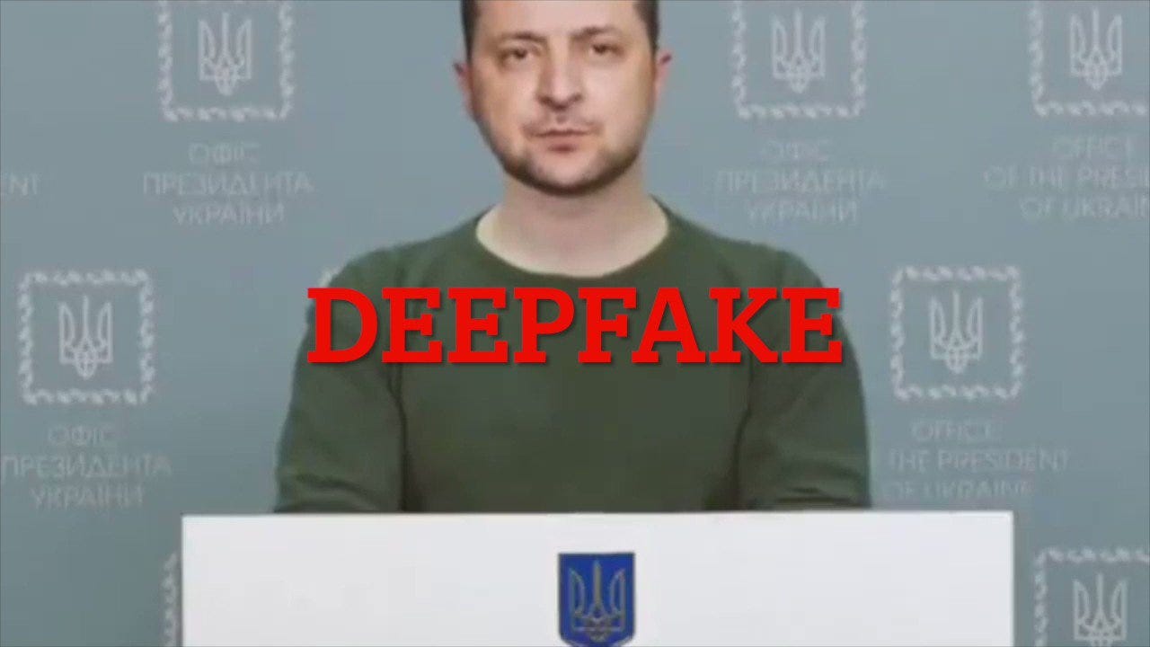 Mikael Thalen on Twitter: "A deepfake of Ukrainian President Volodymyr  Zelensky calling on his soldiers to lay down their weapons was reportedly  uploaded to a hacked Ukrainian news website today, per @Shayan86