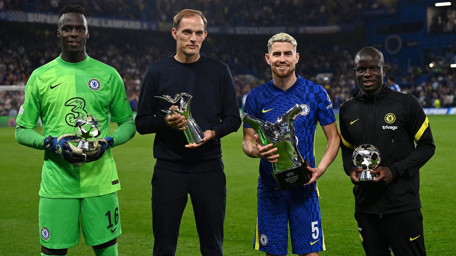 Our UEFA award winners . Congratulations to Jorginho, Kante, Mendy and  Tuchel : r/chelseafc