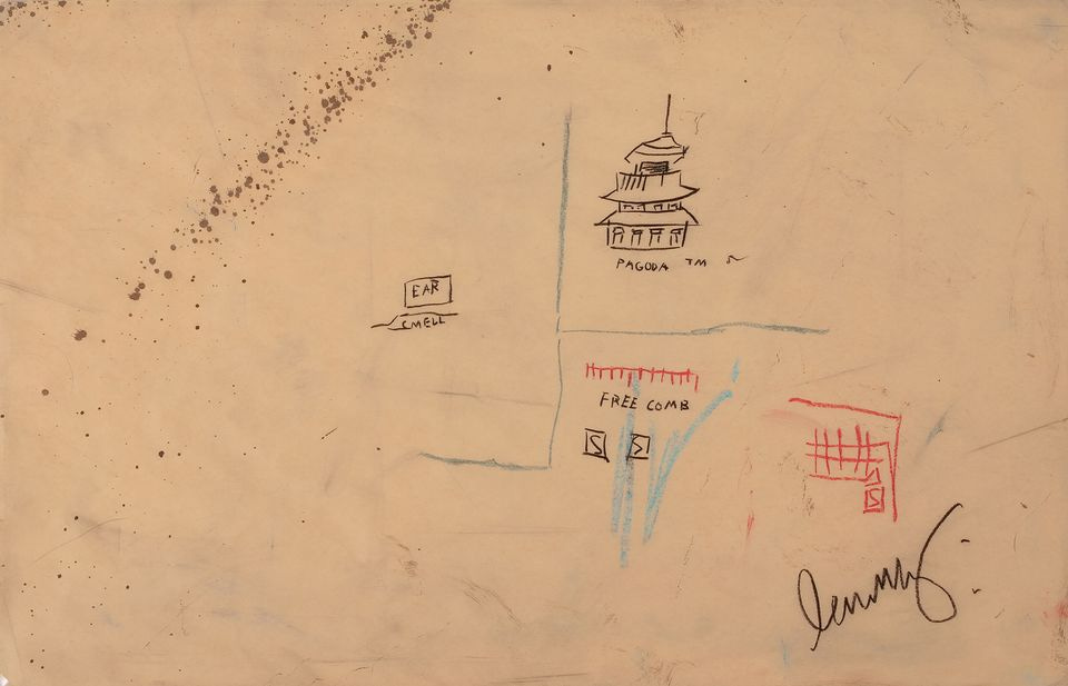 Jean-Michael Basquiat, Free Comb with Pagoda (1986)  