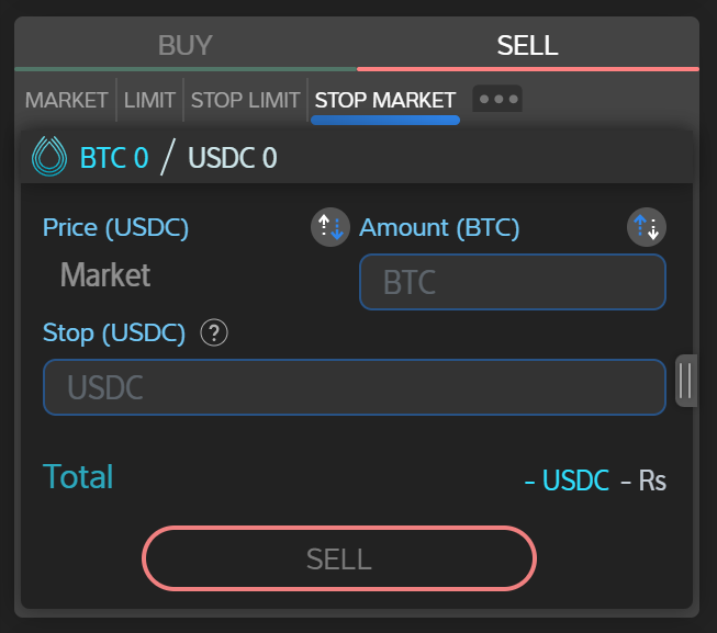 you can notice that the stop price has been set and the amount of BTC to be sold).