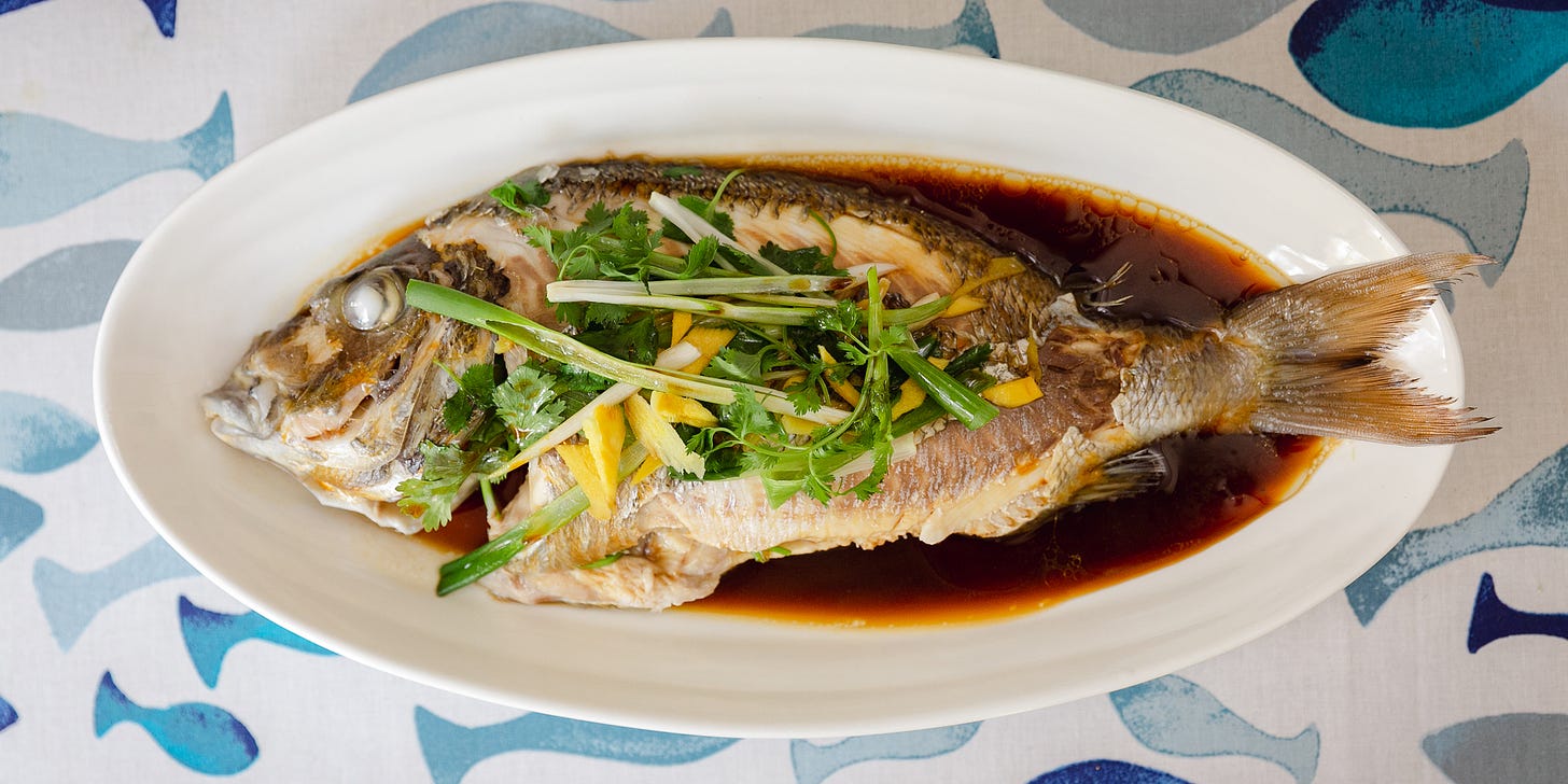 Cantonese-Style Steamed Fish with Ginger and Scallion Recipe