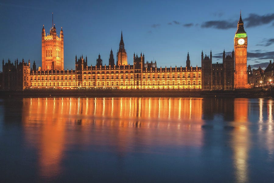Palace of Westminster at night Photograph by David Ross
