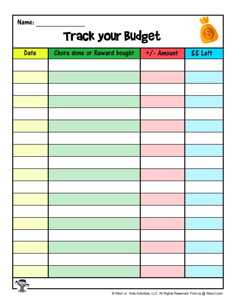 Printable-Budget-Tracker-Allowance-Tracker | Woo! Jr. Kids Activities