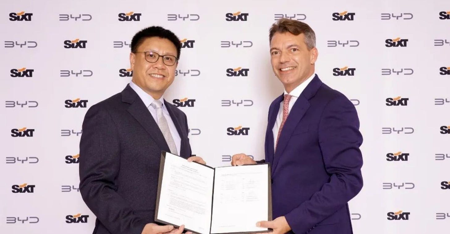 German Car Rental Firm Sixt to Buy 100K EVs From BYD