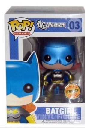 Metallic Funko Pops like the Batgirl Chase version are some of the rarest and most sought-after.