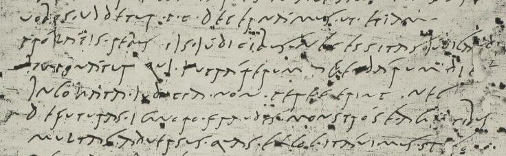 Exemplo de uso da letra cursiva romana, com data estimada entre os anos 41 e 54.