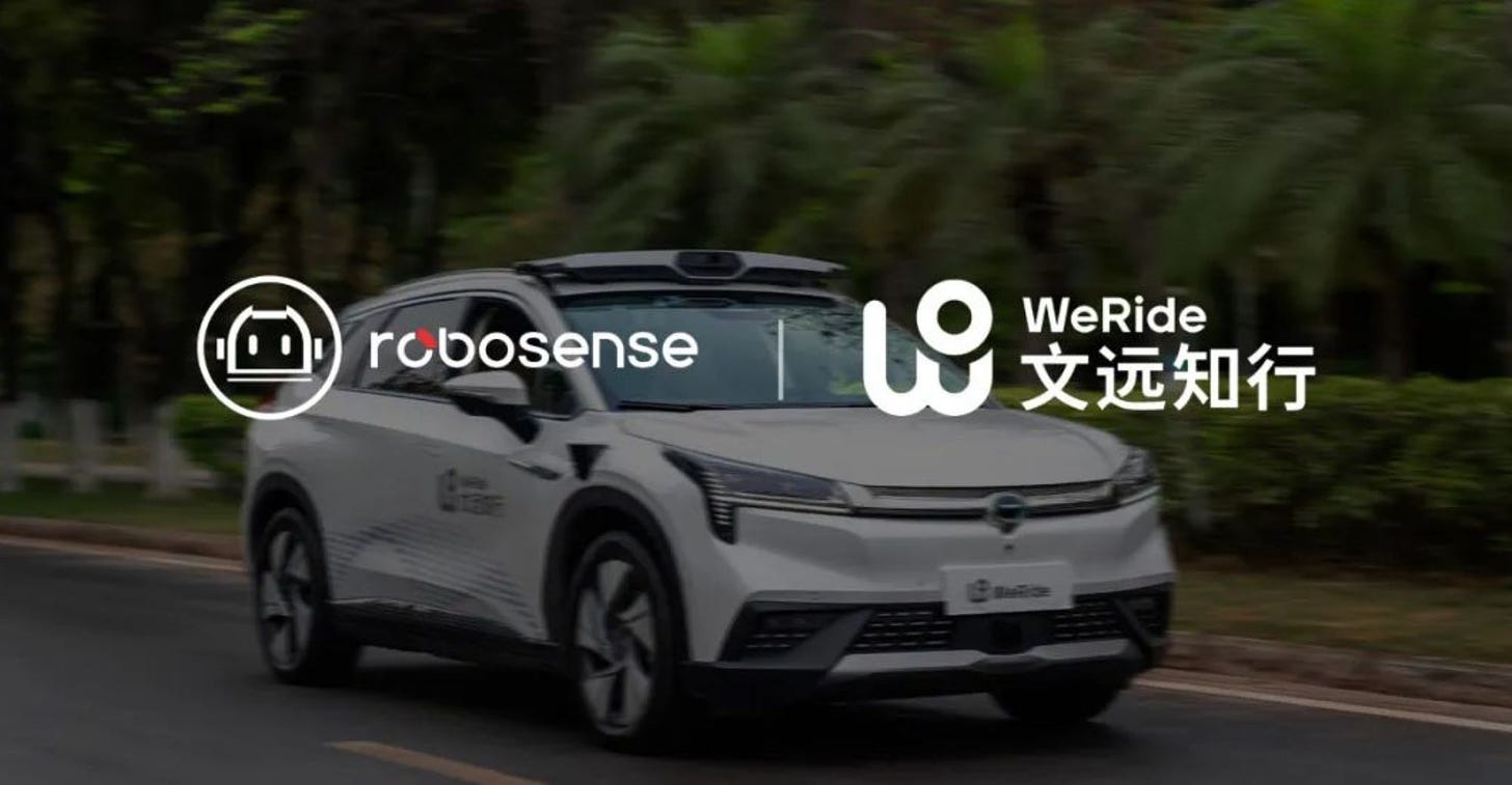 RoboSense and WeRide Reach Strategic Cooperation