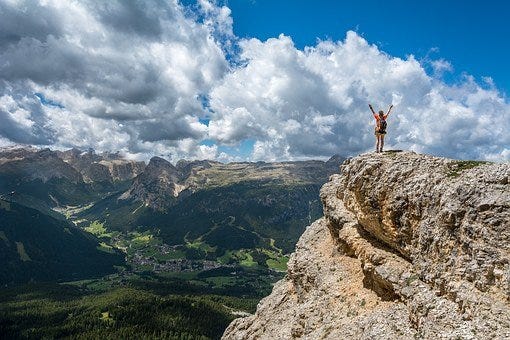 Person, Mountain Top, Achieve, Mountain