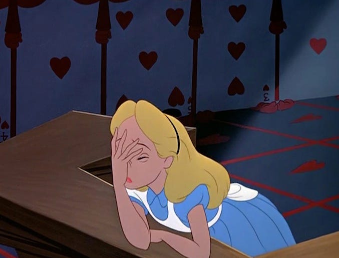 Alice in Wonderland Face Palm Facepalm Blank Template - Imgflip