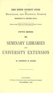 Cover of: Seminary libraries and university extension by Herbert Baxter Adams