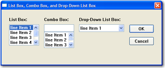 List boxes, drop-down list boxes, and combo boxes List boxes, drop-down list boxes, and combo boxes