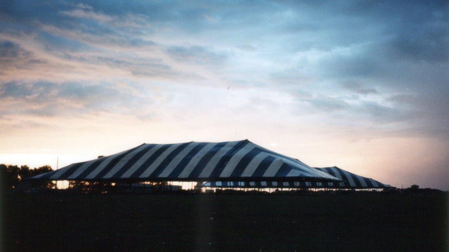 Two of the Cornerstone’s iconic concert tents.