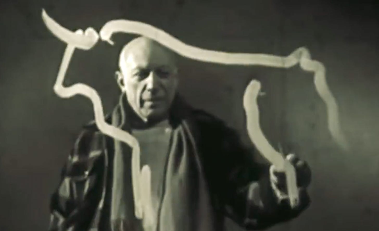 Picasso paints a bull