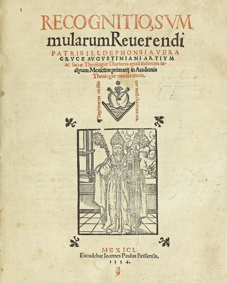 Recognitio summularum, o primeiro documento impresso com tipos gravados na América.