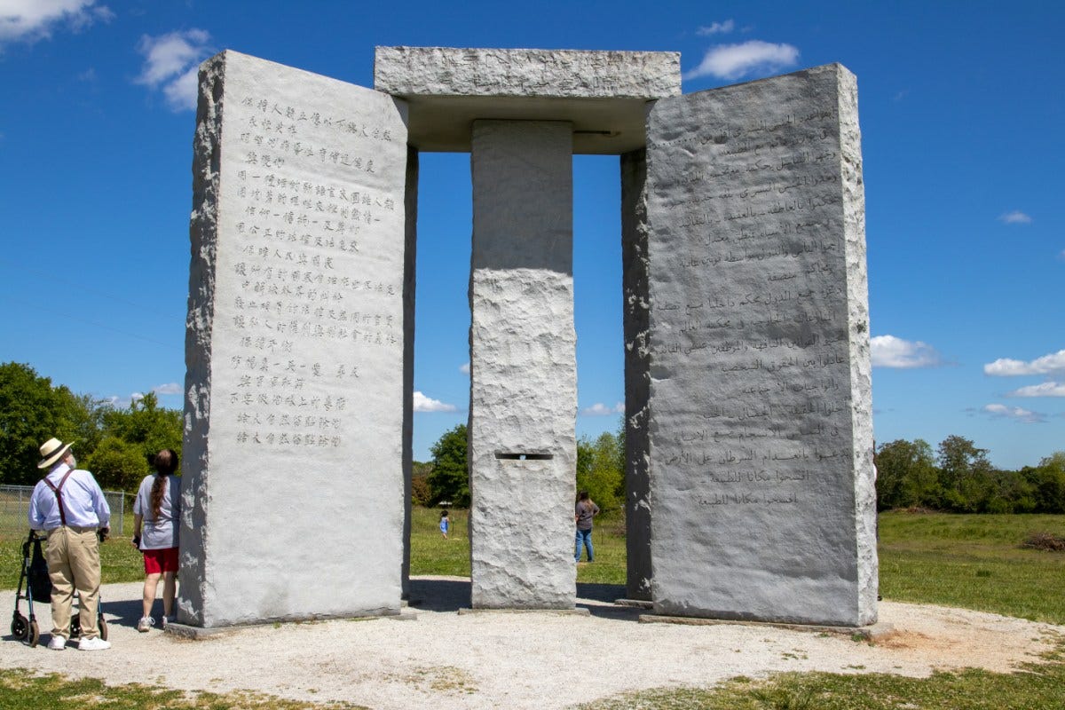 Vandals destroyed the Georgia Guidestones deemed "Satanic" by conspiracists | Georgia Guidestones